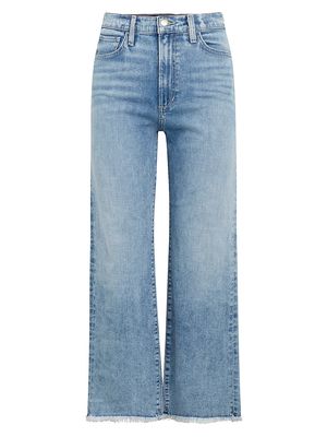 Women's Blake Frayed High-Rise Stretch Wide-Leg Jeans - Low Key - Size 26