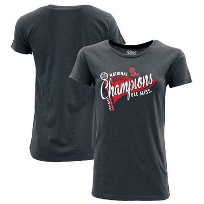 Women's Blue 84 Heathered Navy Ole Miss Rebels 2022 NCAA Men's Baseball College World Series Champions Pennant T-Shirt in Heather Navy