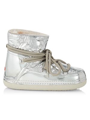 Women's Bomber Star Metallic Sneaker Boots - Silver - Size 8 - Silver - Size 8
