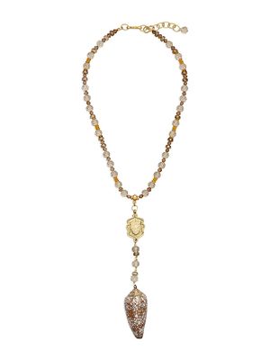 Women's Bond Street 24K-Gold-Plated & Mixed-Media Y Necklace - Brown