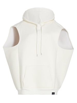 Women's Boxy Sleeveless Hoodie - Heritage White - Size Medium