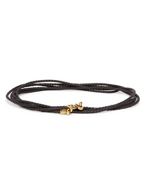 Women's Braided Leather Long Coaxial Knot Belt - Fondant