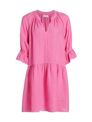 Women's Bria Linen Minidress - Flamingo - Size XS - Flamingo - Size XS