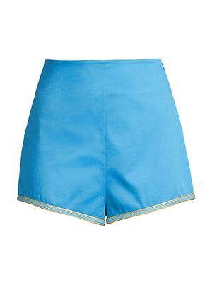 Women's Bridgitte Piped Shorts - Malibu Blue - Size Small - Malibu Blue - Size Small