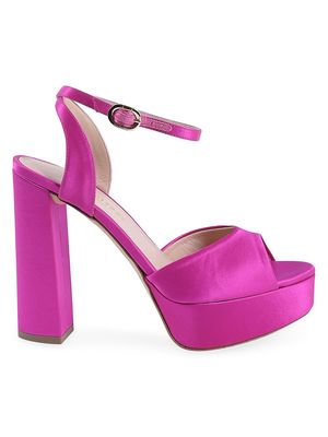 Women's Brigitte Satin Sandals - Fuxia - Size 7 - Fuxia - Size 7