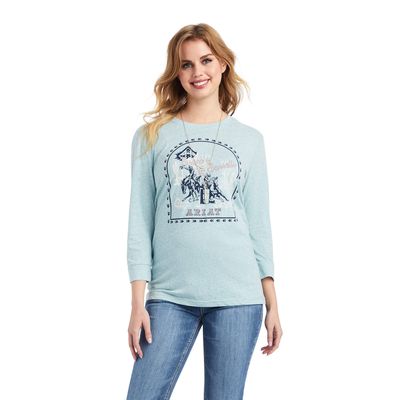 Women's Broncs and Barrels Tee in Arctic, Size: XS by Ariat