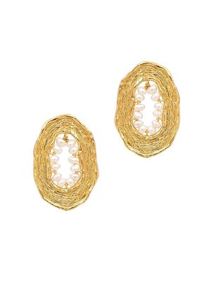 Women's Bronte 24K-Gold-Plated & 1MM Cultured Freshwater Pearl Drop Earrings - Gold - Gold