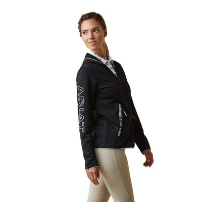 Women's Byron Full Zip Hoodie Jacket in Black, Size: XS by Ariat