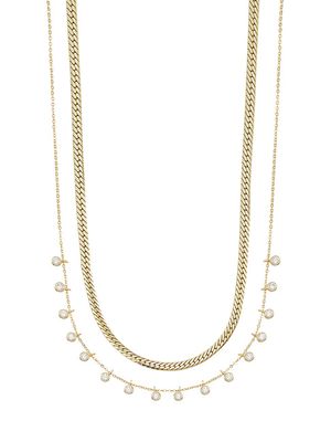 Women's Cabana Portofino 14K Gold-Plated & Cubic Zirconia Stacked Necklace - Gold - Gold