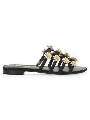 Women's Caged Daisy Slides - Black - Size 5 Sandals - Black - Size 5