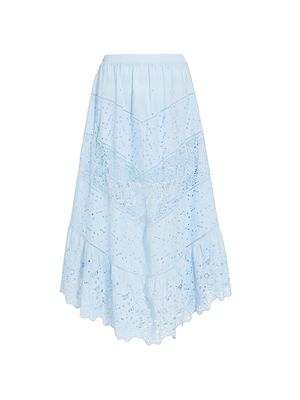 Women's Calla Lace Midi Skirt - Canale Blue - Size Large - Canale Blue - Size Large