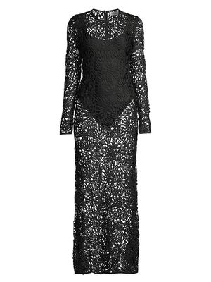 Women's Camila Geometric Lace Maxi Dress - Black - Size XS