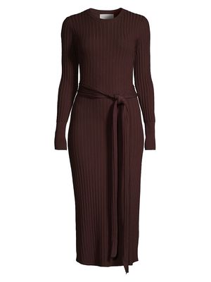 Women's Carmen Rib-Knit Wrap Dress - Mulberry - Size XS