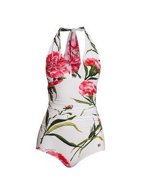 Women's Carnations One-Piece Swimsuit - Carnations - Size Large