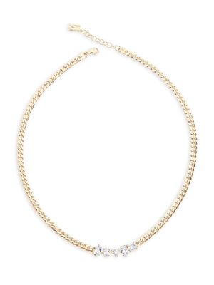 Women's Carrie 14K-Yellow-Gold Vermeil & Crystal Curb-Chain Necklace - Gold - Gold