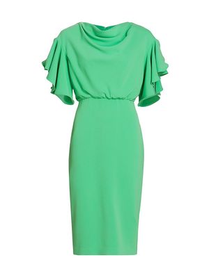 Women's Cascade Flounce Sleeve Sheath Dress - Spearmint - Size 10