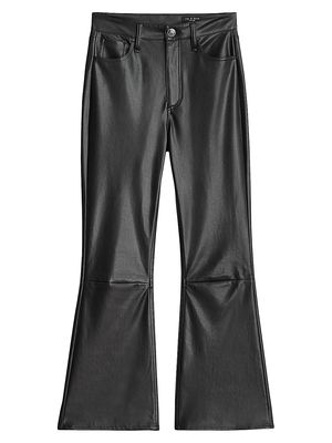 Women's Casey Faux-Leather Cropped Flare Pants - Black - Size 26