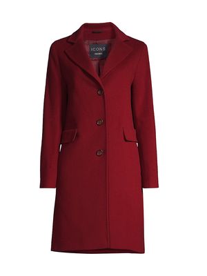 Women's Cashmere & Wool Coat - Red - Size 4