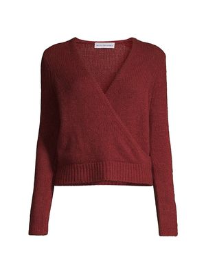 Women's Cashmere Featherweight Wrap Top - Russet Heather - Size XS