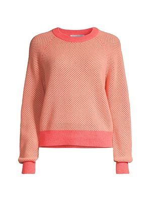 Women's Cashmere Mesh Sweater - Ruby Grapefruit - Size XS
