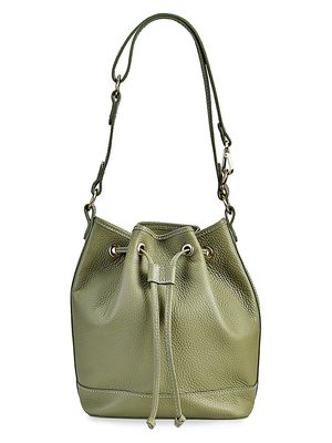 Women's Cassie Leather Bucket Bag - Sage - Sage