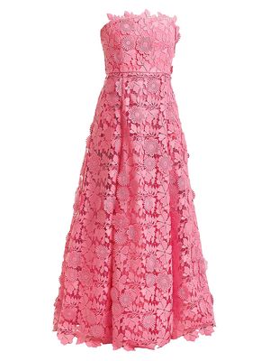 Women's Cataleya Strapless Lace Gown - Bombay Pink - Size 0