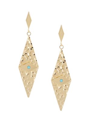 Women's Catalina 14K-Gold-Plated & Turquoise Evil-Eye Drop Earrings - Yellow Gold - Yellow Gold