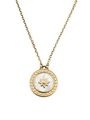 Women's Celestial 14K Yellow Gold, Mother-Of-Pearl, & Diamond Pendant Necklace - Yellow Gold