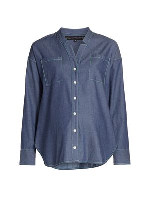 Women's Chambray Maternity Button-Up Top - Denim Contrast Thread - Size Small