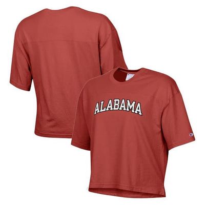 Women's Champion Crimson Alabama Crimson Tide Vintage Wash Boxy Crop T-Shirt