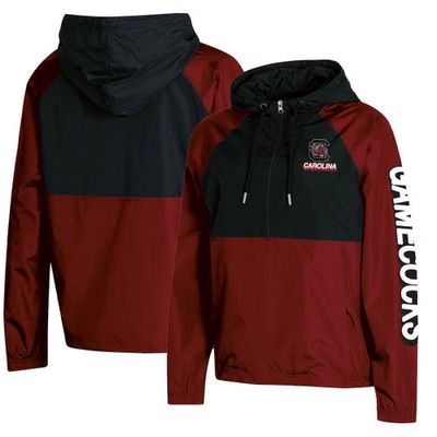 Women's Champion Garnet South Carolina Gamecocks Colorblocked Packable Raglan Half-Zip Hoodie Jacket