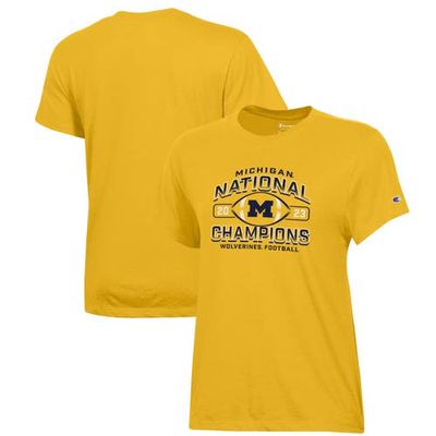 Women's Champion Maize Michigan Wolverines College Football Playoff 2023 National Champions T-Shirt