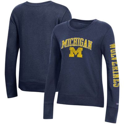 Women's Champion Navy Michigan Wolverines University 2.0 Fleece Sweatshirt
