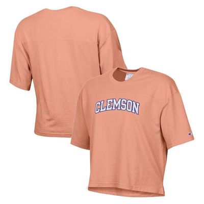 Women's Champion Orange Clemson Tigers Vintage Wash Boxy Crop T-Shirt
