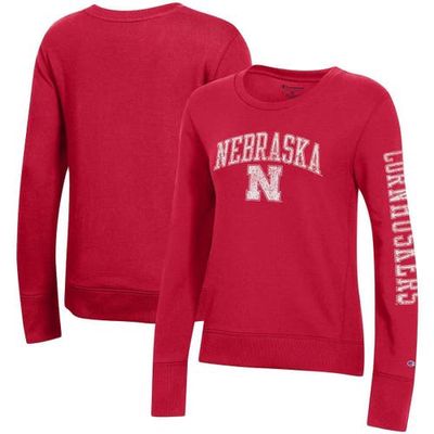Women's Champion Scarlet Nebraska Huskers University 2.0 Fleece Sweatshirt