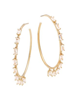Women's Chandelier 18K-Gold-Plated & Cubic Zirconia Hoop Earrings - Gold