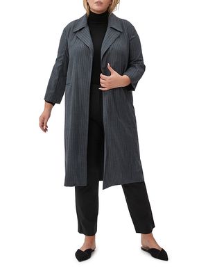 Women's Charlie Pinstripe Coat - Gray - Size 24