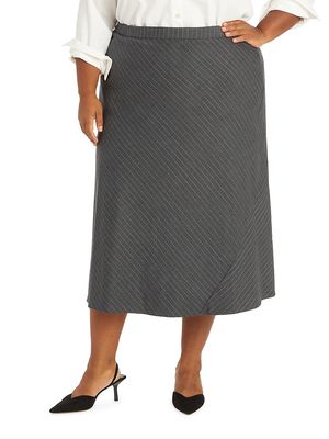 Women's Chase Pinstripe Bias Skirt - Gray - Size 20