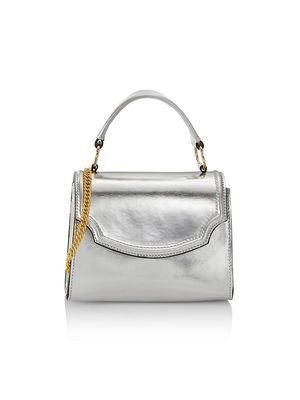 Women's Chiara Metallic Leather Mini Top-Handle Bag - Silver - Silver