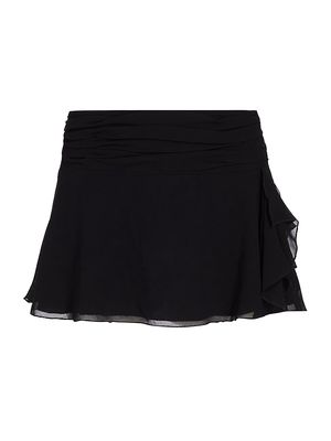 Women's Chiffon Miniskirt - Black - Size XXS - Black - Size XXS