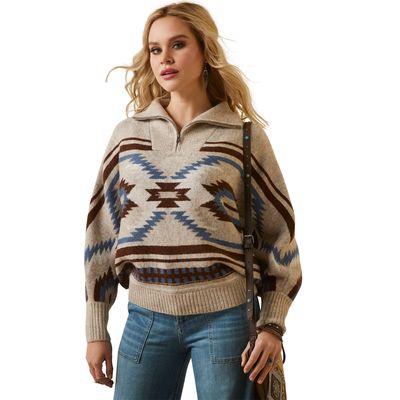 Women's Chimayo Pullover Sweater in Peyote Jcd, Size: XS by Ariat