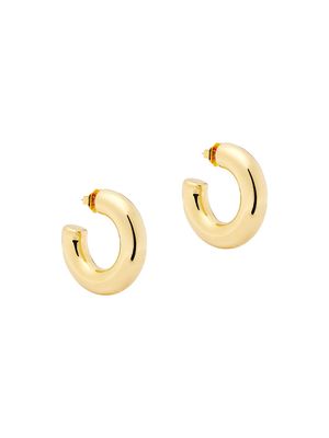 Women's Chubby 24K Gold-Plated Hoop Earrings - Gold - Gold