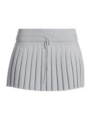 Women's Cielo Pleated Miniskirt - Heather Grey - Size Large - Heather Grey - Size Large