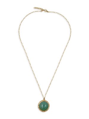 Women's Cindy 18K-Gold-Plated & -Filled Green Aventurine Pendant Necklace - Green Aventurine - Green Aventurine