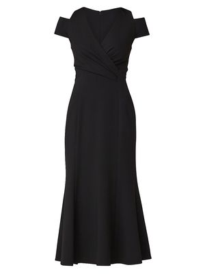 Women's Cinzia Cut-Out Surplice Midi-Dress - Jet - Size 10