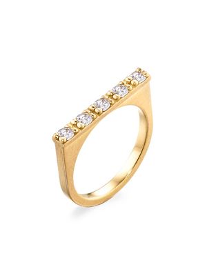 Women's Circle Of 5TH'S 18K Yellow Gold & Diamond Bar Ring - Size 7 - Yellow Gold - Size 7