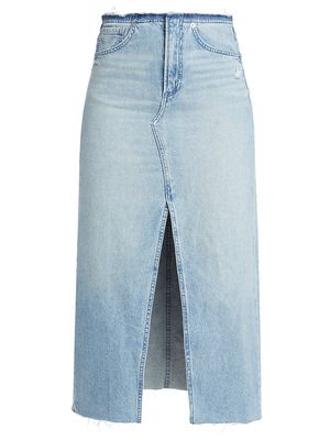 Women's Clara Denim Split Midi Skirt - Erin - Size 26 - Erin - Size 26