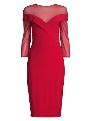 Women's Classic Mesh Sheath Dress - Rio Red - Size 0