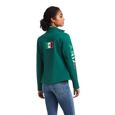 Women's Classic Team Softshell MEXICO Jacket in Verde, Size: XS by Ariat