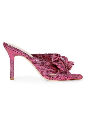 Women's Claudia Pleated Skinny-Heel Mules - Fuchsia - Size 6